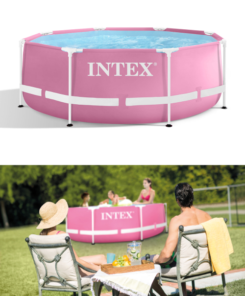 piscine tubulaire rose intex